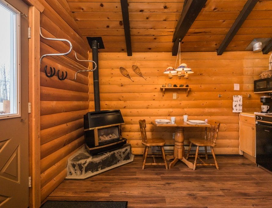 The Wolf Cabin rentals in Pigeon Lake, central Alberta. Bear Creek Cabins.