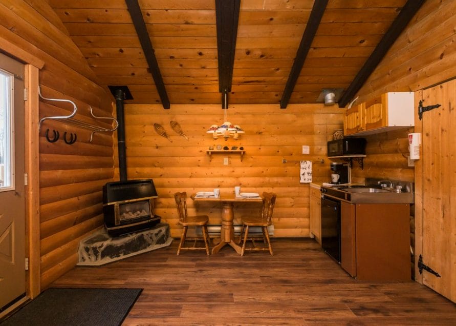 The Wolf Cabin rentals in Pigeon Lake, central Alberta. Bear Creek Cabins.