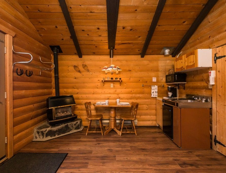 The Wolf Cabin rentals in Pigeon Lake, central Alberta. Bear Creek Cabins.